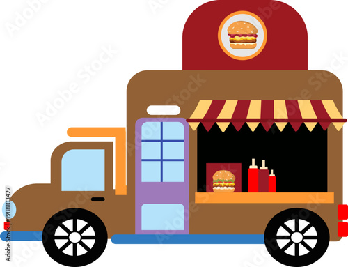 Burger Food Truck Illustration