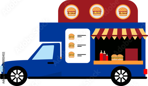 Burger Food Truck Illustration