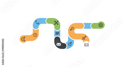 Colorful Winding Pipe Line System.