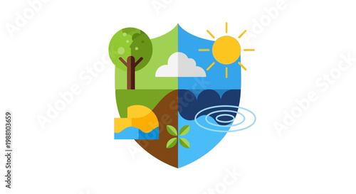 Eco Friendly Shield Icon Design.