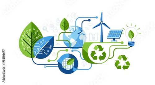 Eco Friendly Sustainable Energy Concept.