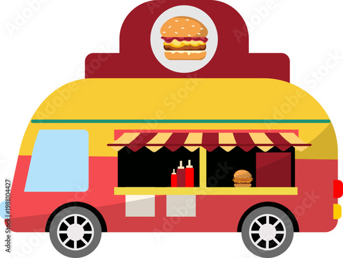 Burger Food Truck Illustration