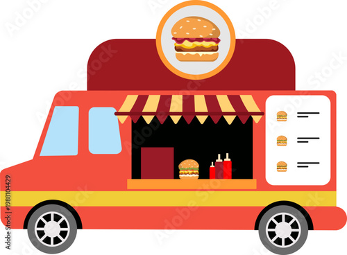 Burger Food Truck Illustration