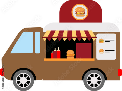 Burger Food Truck Illustration