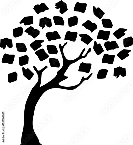 Book Tree Symbol Education Silhouette