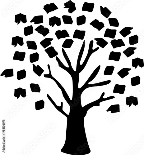 Book Tree Symbol Education Silhouette