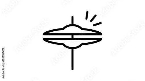 Simple vector illustration of a flying saucer in flight