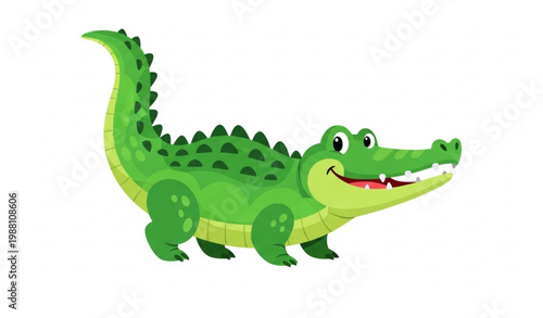 Cute crocodile collection style vector isolated zoo animal illustration