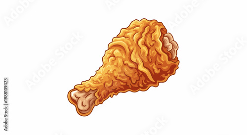 Pixel art depiction of a golden-brown, crispy fried chicken leg
