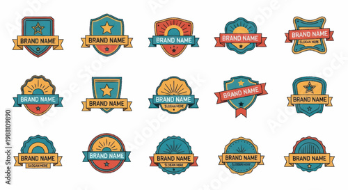 Canvastavla Collection of colorful vintage style labels.