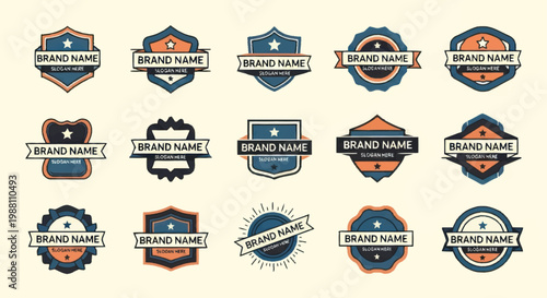 Collection of Vintage Brand Name Labels and Badges.