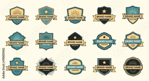 Collection of various label designs.