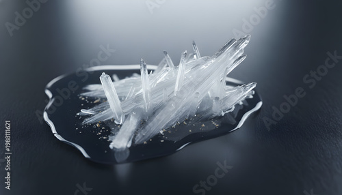 Macro of High Purity Magnesium Chloride Crystals in Mineral Brine