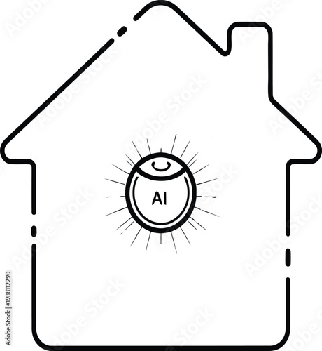 Ai integrated smart home a futuristic housing concept illustration