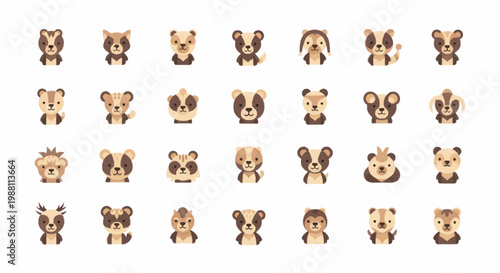 Foto Collection of various cute bear faces.