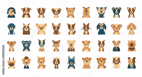 Collection of cartoon bear heads.