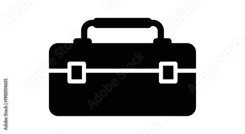 Black Toolbox Icon Vector Graphic