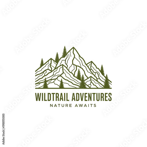 Mountain Adventure Travel Logo Design.