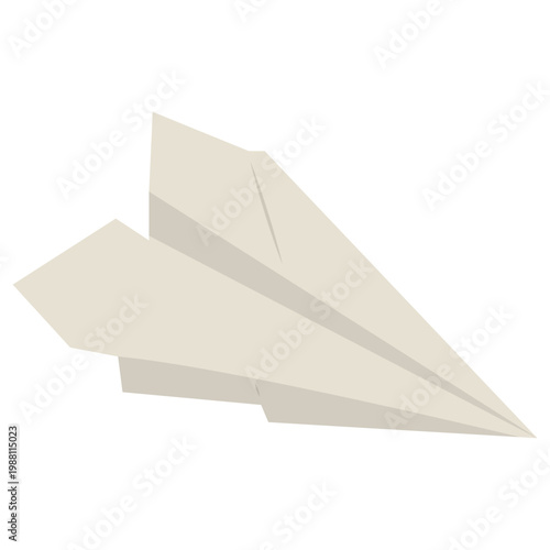 Minimalist Paper Airplane Icon Isolated on White