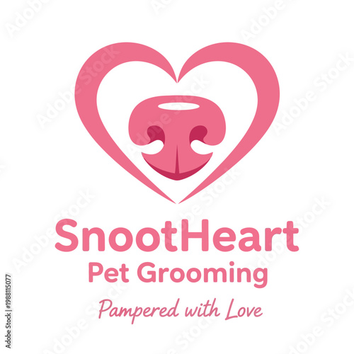 Snootheart Pet Grooming Logo Design.