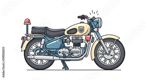 Vintage motorcycle with cream tank.