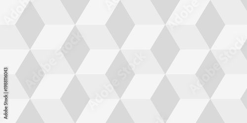 Abstract white cube grid polygon decoration block hexagon geometric texture background. block construction surface cubic wall square creative business texture background.