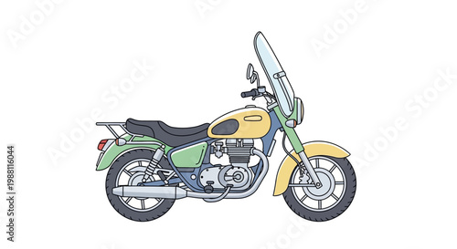 Vintage motorcycle with yellow tank.