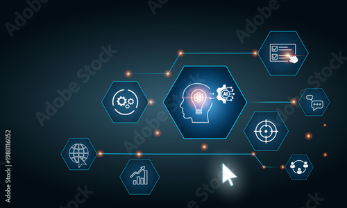 Human Head and AI manages the work process