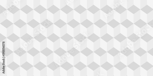 Abstract white cube grid polygon decoration block hexagon geometric texture background. block construction surface cubic wall square creative business texture background.