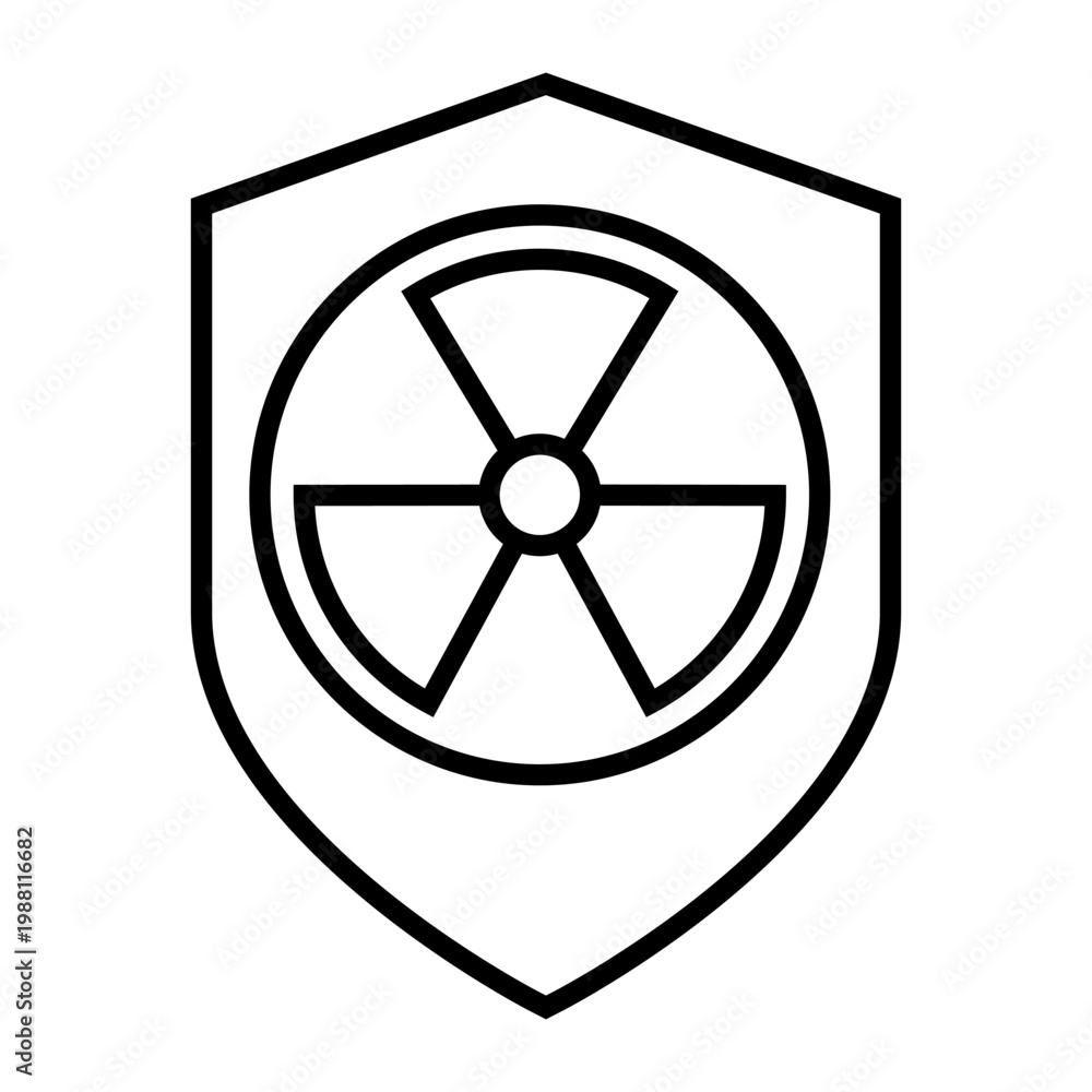 Fototapeta premium Radiation icon vector. Nuclear energy Illustration sign. Emitting symbol. Nuclear waste logo.