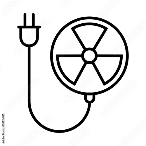 Radiation icon vector. Nuclear energy Illustration sign. Emitting symbol. Nuclear waste logo.
