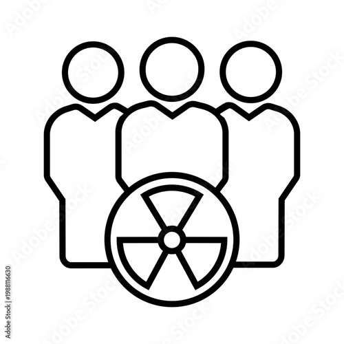 Radiation icon vector. Nuclear energy Illustration sign. Emitting symbol. Nuclear waste logo.