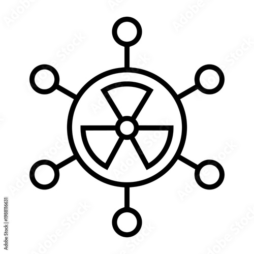 Radiation icon vector. Nuclear energy Illustration sign. Emitting symbol. Nuclear waste logo.
