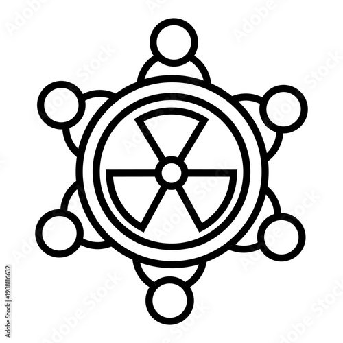 Radiation icon vector. Nuclear energy Illustration sign. Emitting symbol. Nuclear waste logo.