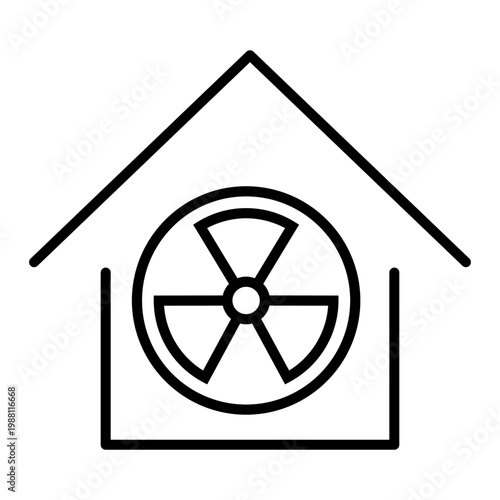 Radiation icon vector. Nuclear energy Illustration sign. Emitting symbol. Nuclear waste logo.