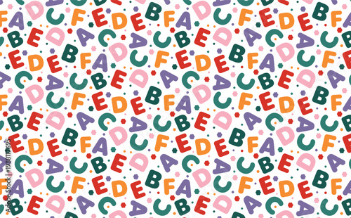 Colorful Alphabet Seamless Pattern Background