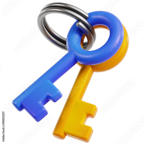 Unlock access and opportunities with the symbolic imagery of these two connected keys, representing solutions and security
