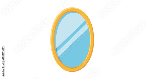 Charming oval mirror animation for engaging user interface design and whimsical digital asset creation. Reflective surface element perfect for fantasy projects and interactive displays