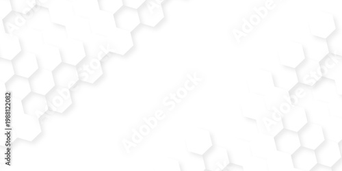 Futuristic abstract emboss white hexagon pattern vector design. Hexagon concept design abstract cube business technology background.