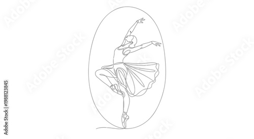 Ballet dancer, ballerina illustration, dancing woman, vector art