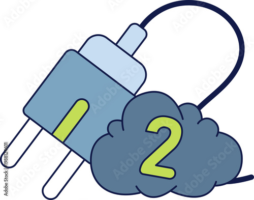 Scope 2 Emission Icon – Indirect Energy Emission Vector