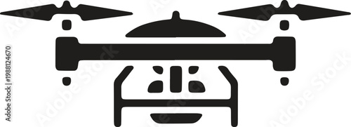 Drone quadcopter for aerial photography or surveillance technology modern flying machine.