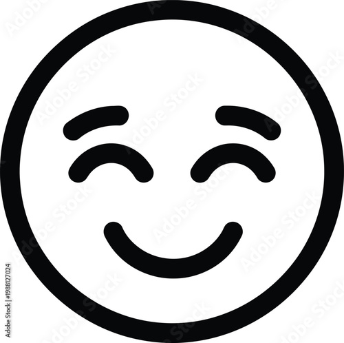 Simple black and white smiling face icon a minimalist representation of happiness and positive emotion