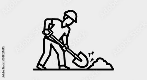 Man digging with a shovel outdoors.