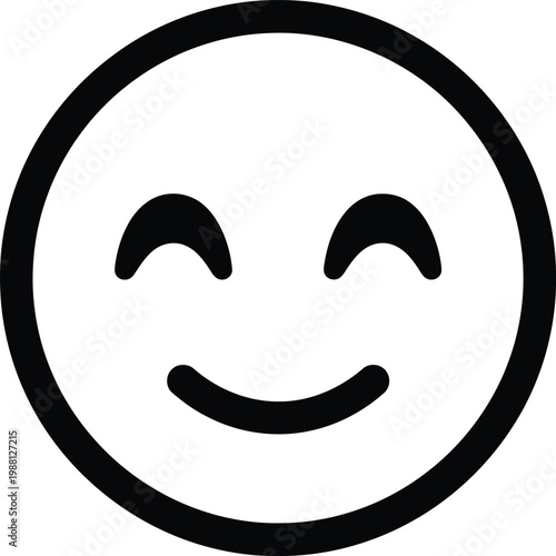 Simple black and white smiley face icon a universal symbol of happiness and positive emotion