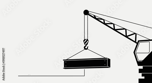 Heavy Industry Crane Lifting Metal Beam.