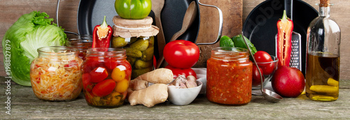 Wallpaper Mural Fermented preserved vegetarian food concept. Torontodigital.ca