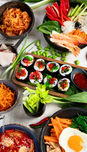 Wallpaper Mural Korean food composition. Asian food concept. Torontodigital.ca