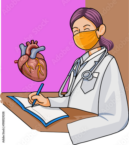 Doctor with stethoscope, patient book