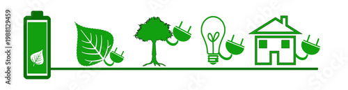 Banner Renewable green energy concept with green leaf eco ecology symbol concept vector graphic design